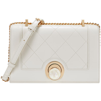 Pedro菱格链条纯色单肩腋下贝母扣斜挎小方女包PW2-76390043 Cream奶白色 S