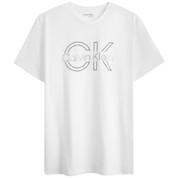 Calvin Klein Jeans24春夏男士休闲通勤经典字母印花纯棉短袖T恤40BC808 YAA-月光白 XL