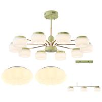雷士 NVC Lighting奶油风舒适光吊灯全光谱客厅大灯餐厅灯全光谱灯具灯饰全屋套餐 10头+3头+卧室灯*2【两室两厅】