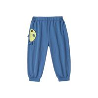 尼多熊【凉感】春季宝宝大屁屁裤索罗娜裤子春夏婴儿田鸡裤 蓝色小鱼 90cm