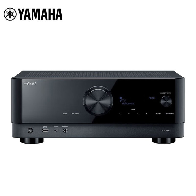 YAMAHA 雅马哈 RX-V4A 功放机 5.2声道家庭影院音响功放 8K高清杜比DTS家用功放机 黑色