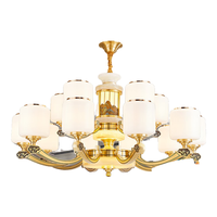 帛瑞科全铜客厅灯玉石新中式吊灯中国风禅意别墅大厅餐厅灯具2024年 15头【全铜+玉石】三色调光