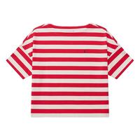 哈吉斯（HAZZYS）女装 2024春夏女士宽松条纹休闲T恤衫女ASTSE0BBX27 红色RD 160/84A 38