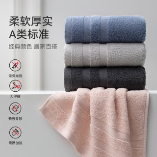 SANLI 三利 毛巾 纯棉柔软顺滑吸水速干成人男女家用擦脸巾 2条