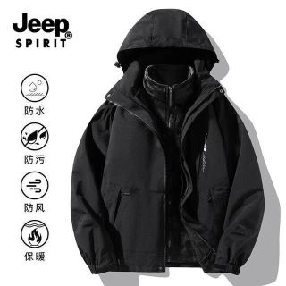 JEEP SPIRIT 三合一冲锋衣+银狐绒内胆 三防夹克风衣