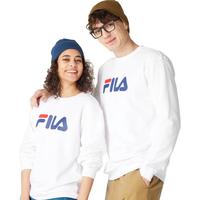 FILA 斐乐 卫衣男女装多彩运动针织套头衫圆领上衣欧版 亮白色 L