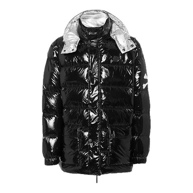 PHILIPP PLEIN/PP羽绒服 男士PLEIN亮面骷髅连帽夹克