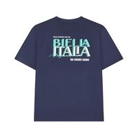 FILA 斐乐男子针织短袖衫2024春时尚休闲纯棉舒适白T恤 深舰蓝-NV 175/96A/L