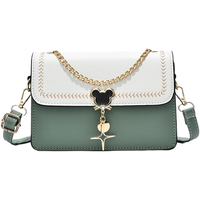 薇妮 VINEY牛皮包包女包时尚单肩包少女斜挎包小众轻奢小方包520母亲节实用 白绿色 【白绿色】女生闺蜜走心洋气可爱