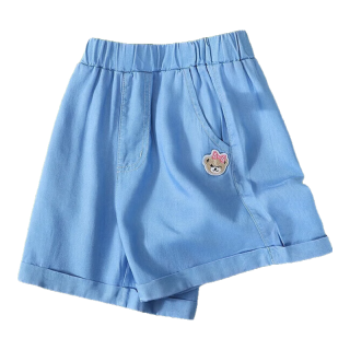 Classic Teddy精典泰迪女童裤子儿童短裤中小童装夏季牛仔裤轻薄休闲裤 蓝 120 