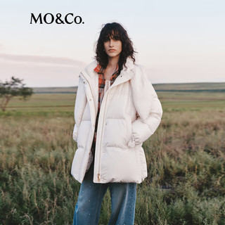 MO&Co.羽绒服2025冬90鸭绒抗寒暖绑结领【轻暖漫游系列】MBE4EINT15 米白色 L /170