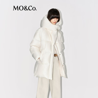 MO&Co.羽绒服2025冬90鸭绒抗寒暖绑结领【轻暖漫游系列】MBE4EINT15 米白色 L /170