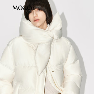MO&Co.羽绒服2025冬90鸭绒抗寒暖绑结领【轻暖漫游系列】MBE4EINT15 米白色 L /170