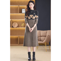 AX 轻奢 2026品质保证不起球羊毛裙 减龄妈妈时尚文艺范复古显瘦