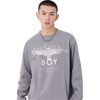 BOY LONDON春夏24男女同款T恤时尚潮酷印花老鹰针织长袖N00801 灰色 S