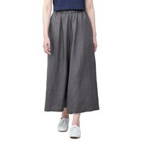 無印良品 MUJI(無印良品 )女式 麻 喇叭裤 裤子女款夏季款休闲裤阔腿裤长裤 BEG21C4S 炭灰色 XL (165/74A)