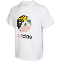 adidas NEO 大Logo男针织T恤圆领短袖上衣运动休闲男装