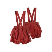 幼歌（YOUGE）宝宝背带裤2024春季红色复古灯芯绒可爱背带短裤潮 浆果红 66cm