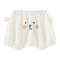 乖奇熊男女宝宝纯棉短裤夏季薄款大PP裤防蚊抗菌婴儿休闲哈伦裤子 奶白/咩咩羊 110cm