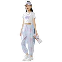 艾卡诺 I.KARNOW女童裤子夏儿童2024夏季防蚊裤儿童冰丝速干运动裤中大童夏装 9889白色+18130紫色 120cm