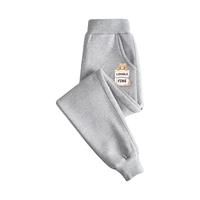 淘帝 TOPBI淘帝儿童春款裤子男童运动裤长裤女童薄款休闲卫裤中大童 灰色-阔爱小熊 90码(身高80-90cm)