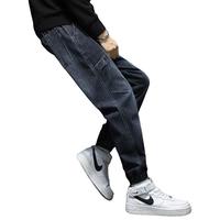 AEMAPE牛仔裤男春夏季束脚哈伦休闲长裤子男士潮牌宽松舒适百搭 868蓝灰 XL