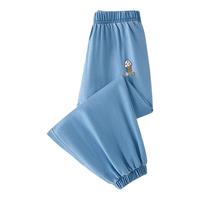 JEANSWEST SPORT真维斯集团儿童防蚊裤夏季薄款男童牛仔裤女童纯棉刺绣长裤 浅蓝 冰淇淋 130