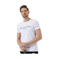 Raidy Boer/雷迪波尔【抗勾丝】男新烫钻印花迷彩圆领短袖T恤7036 白色 185/56/XXXL