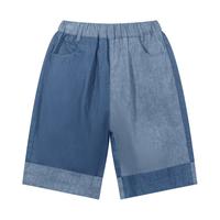 M.Latin/马拉丁童装儿童裤子24夏款男大童简洁牛仔短裤 牛仔蓝 130cm
