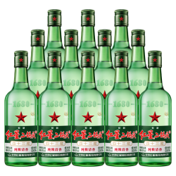 红星 二锅头 43%vol 清香型白酒 500ml*12瓶