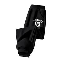 Lavi童装儿童春秋款男童长裤男孩卫裤宽松运动束脚裤洋气童牛奶丝1 卫裤-黑-08 165