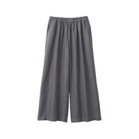 無印良品 MUJI（無印良品 ）女式 麻 喇叭裤 裤子女款夏季款休闲裤阔腿裤长裤 BEG21C4S 炭灰色 L (165/70A)