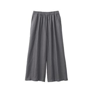 無印良品 MUJI（無印良品 ）女式 麻 喇叭裤 裤子女款夏季款休闲裤阔腿裤长裤 BEG21C4S 炭灰色 L (165/70A)