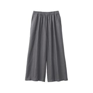 無印良品 MUJI（無印良品 ）女式 麻 喇叭裤 裤子女款夏季款休闲裤阔腿裤长裤 BEG21C4S 炭灰色 L (165/70A)