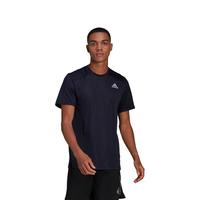 adidas速干跑步运动上衣圆领短袖T恤男装夏季阿迪达斯HB7465 传奇墨水蓝/深银灰 L