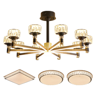 雷士 NVC   Lighting美式轻奢智能护眼丽影舒适光客厅吊灯餐厅吊灯灯具灯饰全屋套餐 10头+卧室灯*3套餐【三室一厅】