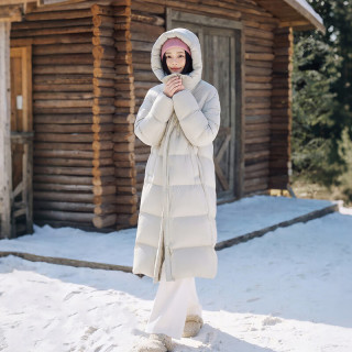 坦博尔 加厚云朵泡芙羽绒服长款高充绒 680+蓬 棕