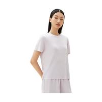 金三塔基础打底衣女真丝绢丝针织可外穿T恤小衫YZFDA703 樱花紫-上衣 L