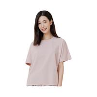 宜而爽女士圆领短袖T恤夏季宽松连袖上衣棉氨内衣打底衫女珍珠粉L/165