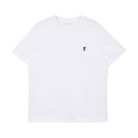 杰克·琼斯(JACK&JONES)法斗刺绣短袖T恤男休闲舒适透气宽松时尚潮流男装衣服夏季纯棉T恤 A06本白色 常规 A06本白色 180/100A/L