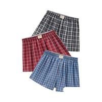 佐丹奴内衣裤男装三件装纯棉梭织撞色平角内裤18174139 07灰/红蓝/红色 L