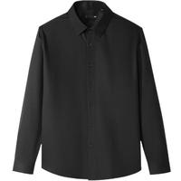 海澜之家(HLA)长袖衬衫男春秋24轻商务经典五防科技衬衣男 黑色1F 180/100A XL161~172斤