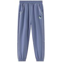 迪士尼童装男童针织速干运动长裤2024夏装儿童时尚户外休闲裤