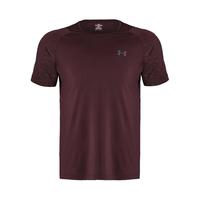 安德玛 UNDERARMOUR)RUSH男子压纹训练运动短袖T恤1376790 栗色600 L