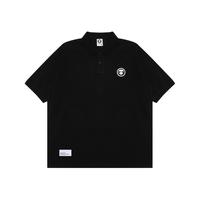 Aape男装春夏猿颜徽章字母印花宽松休闲翻领POLO衫1359XXM