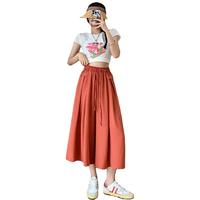 俞兆林 冰丝阔腿裤 高腰显瘦 橘色 L 女式休闲裤