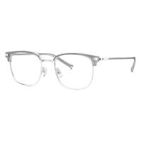 暴龙 2024近视眼镜男女明星同款镜架超轻镜框可配度数 TR 合金-时尚眉形框透灰 1.60