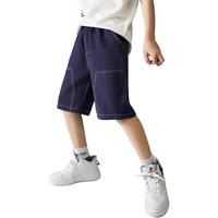 ASK JUNIOR男童裤子2024夏装儿童薄款休闲透气纯棉跑步短裤 藏青色 120