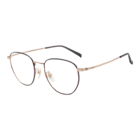 Levi's/李维斯 免费配镜 眼镜框+依视路钻晶膜岩1.56镜片 依视路钻晶膜岩1.56/-800度内 DDB灰色+玫瑰金
