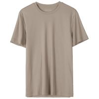 MARKLESS100%棉液氨丝光棉t恤男抗皱短袖男士休闲透气上衣TXB0635M-1 浅咖色 L